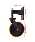 8 Inch Heavy Duty Gate Caster Wheel Crushes 800 Pounds Without Breaking A Sweat Bulletproof Build side view with dimensions.