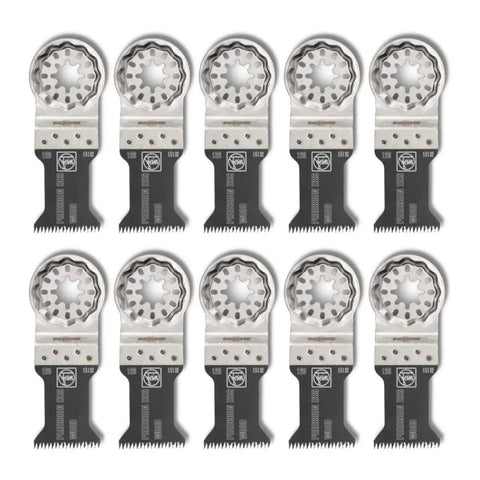 Starlock ECut Precision Saw Blade For Wood Drywall And Soft Plastics With Double Row Japanese Teeth Narrow Waisted One Three Eighths Inch Width And Two Inch Length Ten Pack For Clean Easy Pro Grade Cuts