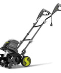 Corded Electric Garden Tiller And Cultivator With 15 Amp Motor 6 Steel Tines And 15.7 Inches Tilling Width on white background
