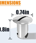 Top Shelf 7075 Aluminum Quarter Turn Dzus Fasteners 7/16 Inch Stem With.500 Inch Medium Grip dimensions with 0.74in width and 0.8in height.