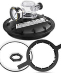 Eight Point Five Inch Black Buttress Thread Closure Kit Leak Free Replacement For Triton II TR100 TR140 TR100C TR140C And Triton C Three Pool And Spa Sand Filters Includes Air Relief Valve PSI Gauge Lid Wrench And O Rings, black pool filter lid with gauge