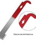 2 Pack Stainless Steel Bee Hive Tools J Hook Frame Lifter And Scraper For Beekeepers, red handle close-up