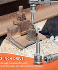 Premium Anu Limen Screw Extractor Set Kills Stripped Broken Bolts Easy! 9 Piece 3/8 Drive Chrome Moly Killer Kit For Damaged Studs And Threads. 3/8 inch CrMo extractor removing rusty bolt from metal bracket