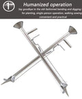 Seed Sower And Fertilizer Applicator For Gardens, Handy Manual Seeder And Vegetable Planter For No Bend Sowing, silver tools