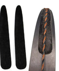 Calf Hair Recurve Bow Limb Dampeners 2 Pack For Quiet Release And Smoother Shots Peel And Stick Paddings close-up with black calf hair