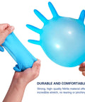 Heavy Duty Disposable Nitrile Gloves Large Size 4 Mil Thick 200 Pack Powder And Latex Free Food Safe Industrial Work Gloves stretched and handled