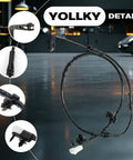 Front view of rear brake pad wear sensor harness for Jaguar XE/XF 2016-2018, black cable with white connector, 1-pack, YOLKY