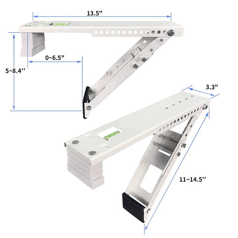 Go To Light Duty Window AC Bracket Up To 85 Lbs Universal Design Indoor Install with measurements and level