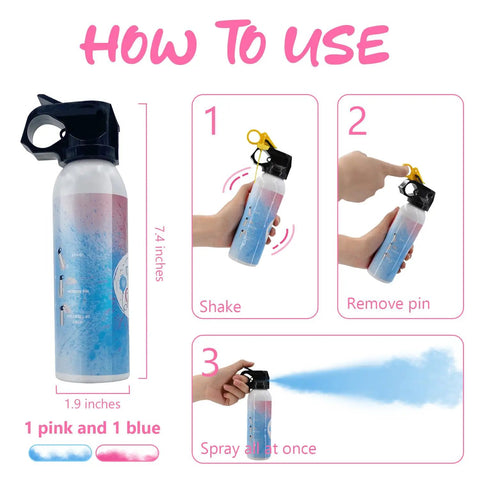 Fire Extinguisher Color Smoke Set of Two for Big Baby Reveal Moment Pink and Blue Gender Pop Decorations with Clear Color Check Door Zero Stress Outdoor Bash That Definitely Hits Different and Steals the Spotlight