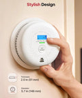Hand installing 2-in-1 Smoke And Carbon Monoxide Detector With Display, 10 Year Battery, UL 217 And UL 2034 Certified, Model SC01