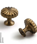 10 Pack Champagne Bronze Cabinet Knobs 1-1/5 Inch Round Solid Zinc Alloy Drawer Knobs Dark Gold Modern Hardware with screws