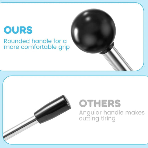 Comparison of rounded handle vs angular handle on 3 Inch Circle Punch For Button Making with Precision 86mm Circle Cutter
