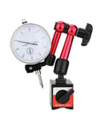 Magnetic Dial Indicator Holder And Bore Gauge Stand Base Kit For Micrometers And Hour Type Indicators Magnetic Stand For Precise Measurements Pro Grade Comparators And Watch Dial Calibration Tool Set Must Have, red-black magnetic base with dial indicator