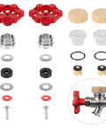 2-Pack Universal Outdoor Faucet Repair Kit With Vacuum Breaker Included For Anti Siphon Frost Free Hose Bib Sillcock Valve Replacement Wall Hydrant Complete Replacement Kit For No Fuss Home Fixes components displayed