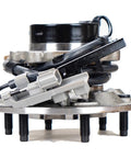 Front Wheel Bearing Replacement Hub Assembly For Front Right Wheel Fits Chevrolet Colorado 2004 2005 2006 2007 2008 And GMC Canyon 2004 2008 Wheel Hub Kit For Easy Install And DIY Friendly, side view showing connectors and bolts.