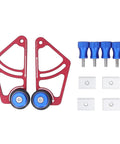Knock Out Clean Cuts With This Heavy Duty Aluminum Bearing Roller Feeder Jig For Table Saws And Band Saws Featuring Dual Precision Rollers And Fast Tweaks For Serious Woodworking Jobs, showing aluminum parts and rollers.