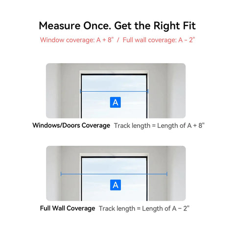 Motorized Smart Electric Curtain Track With Remote App And Voice Control For Alexa Google Home And Apple Home No Cut 89 To 160 Inches Easy Setup No Fuss And Smooth Quiet Operation For Your Windows measuring guide