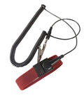 ESD Safe Anti Static Wrist Strap With Grounding Wire Adjustable Coiled Cord displayed on white background