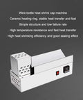 GFJYKDL Intelligent Heat Shrink Sealing Machine For Bottles Max 80Mm Diameter Adjustable Digital Temp Control Stainless Steel Build shown from side angle.