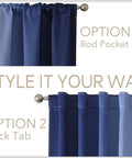 Dope Ombre Navy Blue And White Blackout Curtains For Bedroom And Living Room 95 Inch Long Room Darkening Panels Set Thermal Insulated