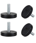 M8 25 40mm Leveling Feet Adjustable Leveler Floor Protectors, 4 pack, shown with threaded metal rod and black plastic base