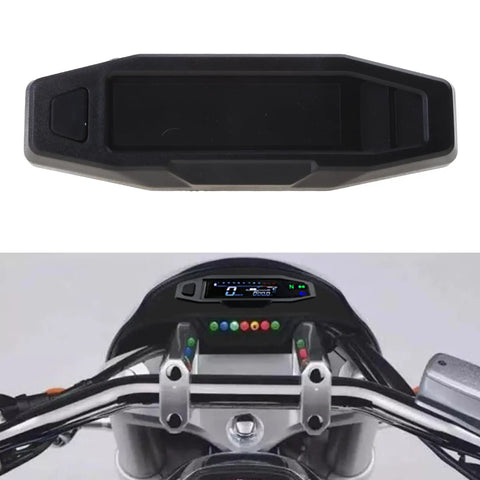 Digital Motorcycle Speedometer Gauge With LCD Display Odometer RPM And Fuel Gauge Backlit White Readout For Most Motorcycles
