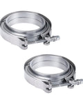 2.75 Inch V Band Clamp With Flange Set Stainless Steel 2 Pack Male Female Replacement For Turbo Exhaust Downpipes 2.75 Inch ID To 2.75 Inch OD Heavy Duty V Band Clamp Kit For Turbocharger