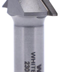 45 Degree Chamfer Router Bit Carbide Tipped Bevel Edge Five Eighths Inch Cutting Length One Half Inch Shank