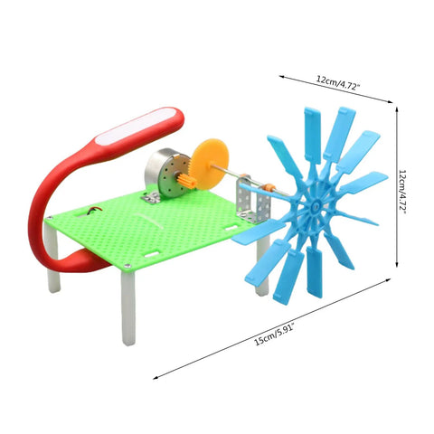 Hands-On Hydraulic Generator Toy For STEM Learning, interactive water power model showcasing dimensions and components