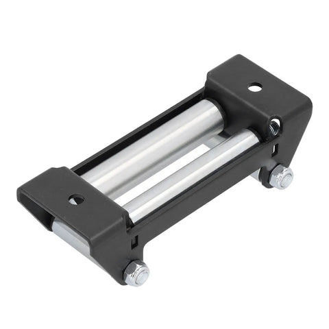 Universal Winch Roller Fairlead 165mm 6 Point 5 Inch For ATV UTV Side By Side Cable Guide Beefy Steel Construction 4000 To 5500 Lbs Load Capacity Ideal Off Road Recovery Reduces Cable Kinks. Black steel roller fairlead with silver rollers