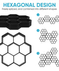 3 Pack Hexagon Paver Molds For Concrete, Durable Polypropylene Plastic Cement Floor Tile Molds For Garden Path, Patio, And EZ DIY Walkway Projects