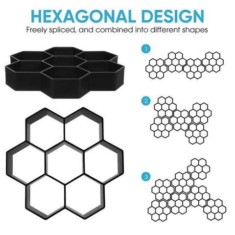 Hexagonal Concrete Molds For Walkways And Pavers DIY Cement Forms Garden Stamp Molds Durable Plastic Paver Molds for pathways