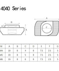 Technical diagram for Reliable M4 T Slot Nuts Hammer Head Fastener Nuts For Aluminum 40x40 Profiles Nickel Plated Carbon Steel