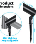 Dusk To Dawn 30W Outdoor LED Spotlight With Photocell Sensor, 3000K Warm White, waterproof, 180° adjustable stake mount shown