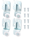 4 Pack Closet Sliding Door Roller Kit For Top Hung Bypass Wardrobe Doors Replacement Wheels With 8 Screws Includes 1/4 Inch And 1/2 Inch Thick Doors