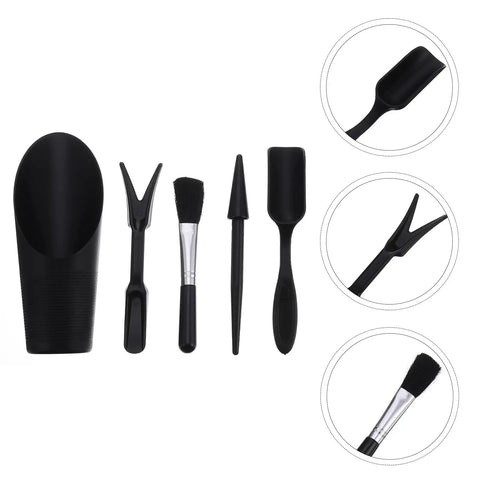 5 Piece Succulent Plant Tools Set For Transplanting And Planting, mini black plastic garden tools with brush and scoop