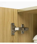 Soft Close Cabinet Hinge Damper For Full Overlay Doors, installed in wood cabinet, durable steel, plated finish