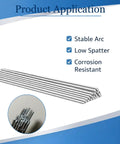 5356 Aluminum TIG Filler Rods Pack, 25 Rods, One Sixteenth Inch By Thirteen Inch with stable arc and low spatter benefits