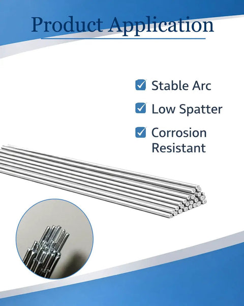 5356 Aluminum TIG Filler Rods Pack, 25 Rods, One Sixteenth Inch By Thirteen Inch with stable arc and low spatter benefits