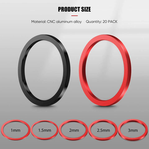 20 Piece Bike Bottom Bracket Spacer Set With 1mm To 3mm Shims For 7 To 11 Speed Freehub Cassette Anodized Aluminum Hub Washers
