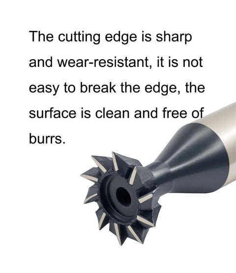 NACX 12mm x 60° HSS dovetail end mill; front-angle view showing fluted cutter, Amazon brand.