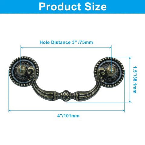 Solid Three Inch Vintage Bail Drawer Pulls Machined From Heavy Duty Zinc Alloy With A Chip Resistant Antique Bronze Finish Tool Free Install On Cupboards Or Furniture Bold Update Every Single Time Pair Fastens Tight