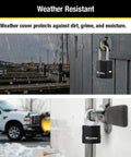 Heavy Duty Weatherproof Padlock Set Three Pack With Weather Cover for outdoor gates in rain and snow conditions