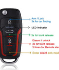 Remote for Keyless Entry Security Alarm System With Remote Engine Starter And Push To Start Ignition Kit 3 In 1 Car Alarm