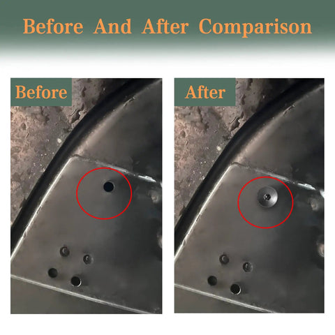 Before and after installation of Hardcore Thirty Pack Fender Liner Screws Plus Splash Guard Bolts for Volkswagen Audi Porsche.