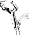 Handheld Shower Head With Hose And Adjustable Arm Mount In Chrome For Ultra Wide Coverage Full Bodied Waterfall Spray Twice The Coverage