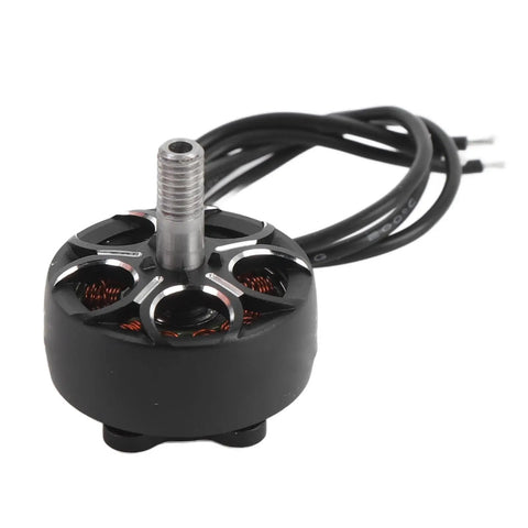 Hard Hitting S2207 Brushless FPV Motor For 5 Inch Drones, Ultra Efficient 1850KV On 4 To 6S, front view with wires visible