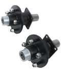 Two Pack Preassembled Trailer Hub Kit With 84 Flange Spindle 5 On 4.5 Inch Bolt Pattern Pre Lubricated And Ready To Roll Heavy Duty