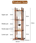 Heavy Duty Ice Drip Cold Brew Coffee Maker With Solid Wood And Glass Tower Adjustable Stainless Steel Valve dimensions and sizing guide