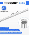 4 Pack 8mm By 200mm Linear Motion Rods Hardened Chrome Plated Rails For 3D Printer CNC DIY Ball Bearing Steel Shaft With HRC50